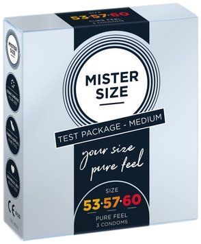 Набір презервативів Mister Size - pure feel - 53&ndash;57&ndash;60 (3 condoms), 3 розміри, товщина 0,05 мм SO8040 фото