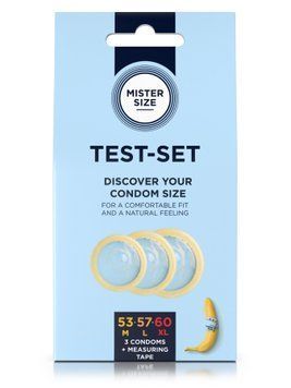 Набір презервативів Mister Size test-set 53&ndash;57&ndash;60, 3 розміри + лінійка, товщина 0,05 мм SO8056 фото